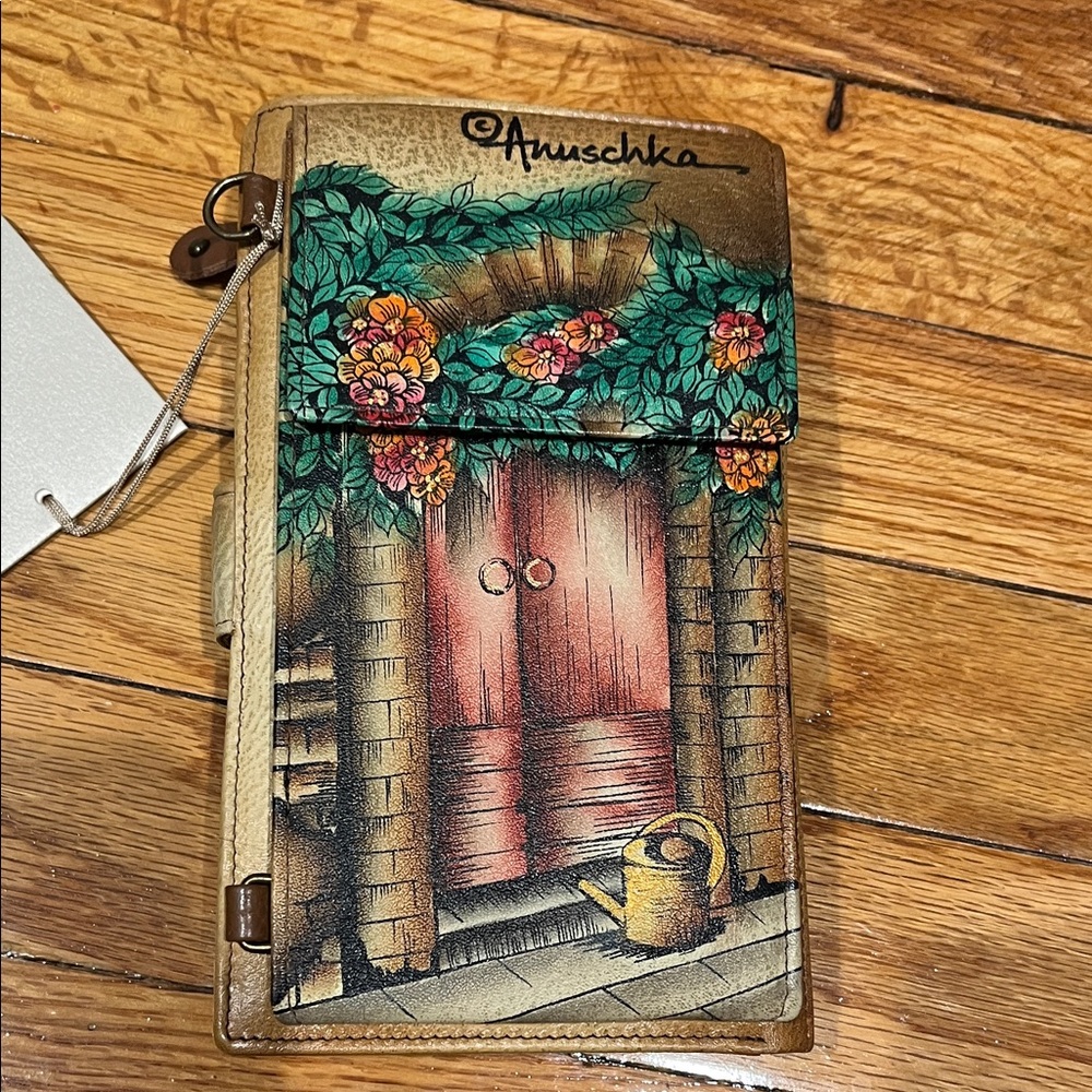 Anuschka Painted Leather Organizer Wallet on a String - Picture 9 of 10